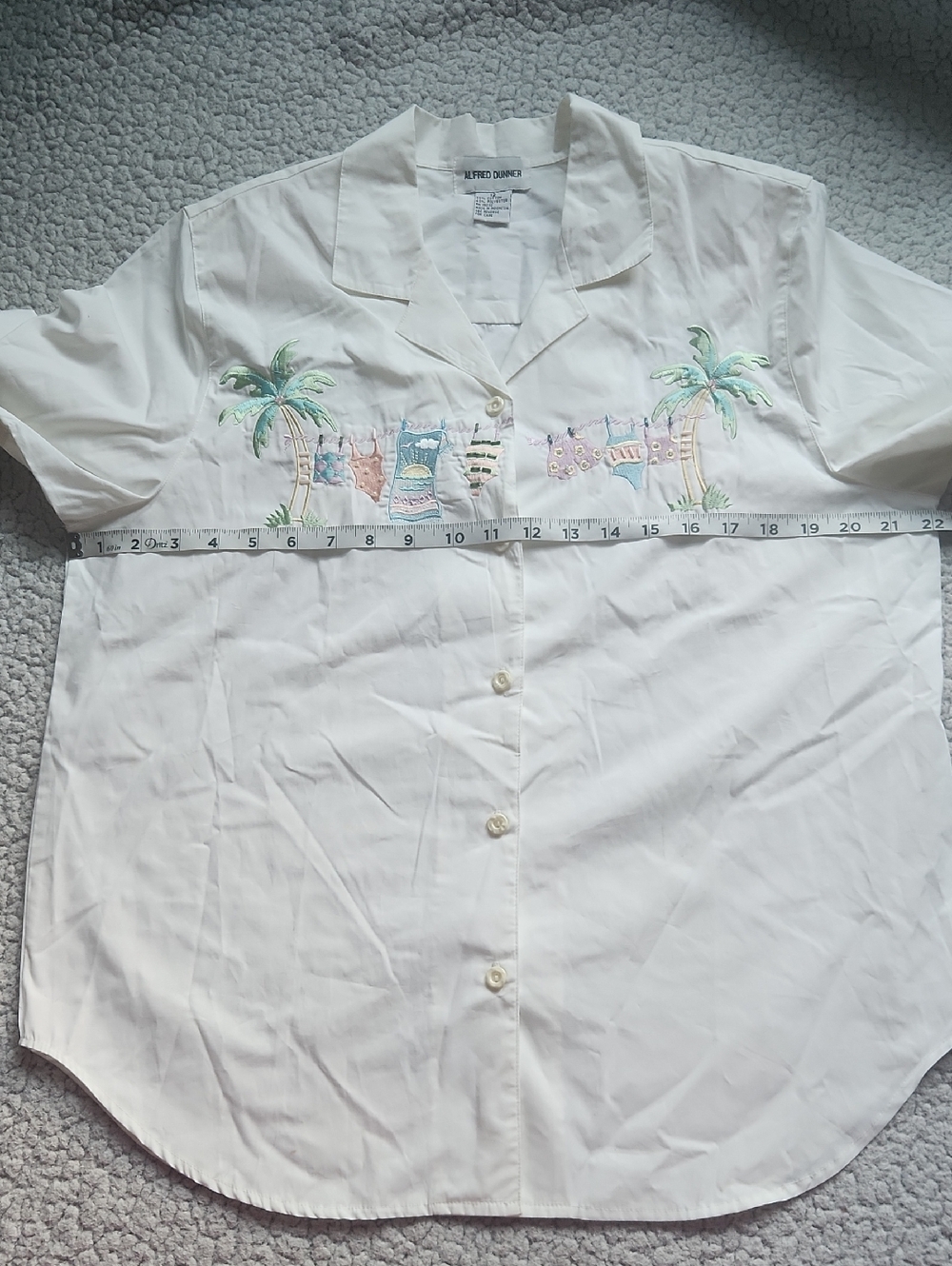 Alfred Dunner NWT Womens Summer, Tropical, Beach Graphic Vacation Shirt Sz 12 - Picture 10 of 10